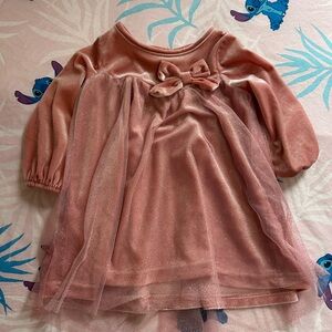 Pink Velvet Kids Dress
